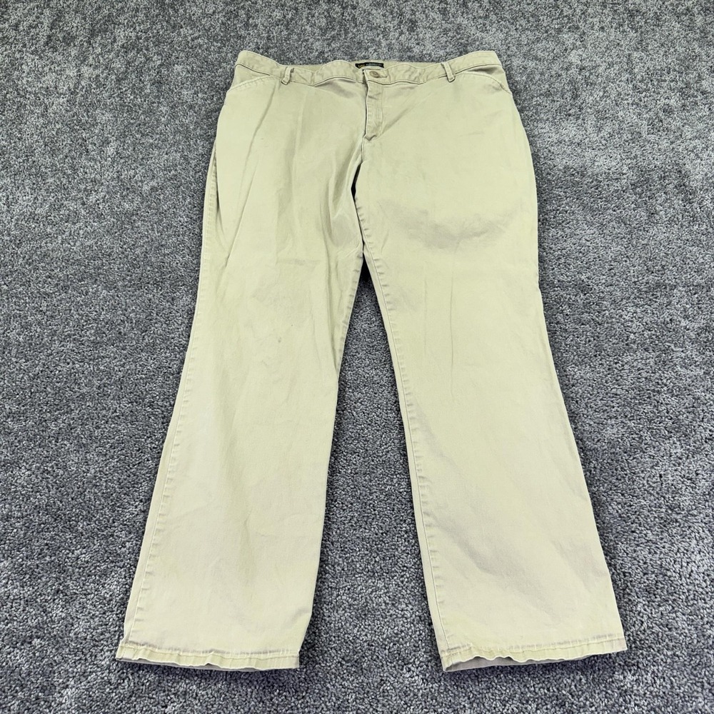 Lee Pants Womens 20 Beige Relaxed Fit Straight Leg Khakis Stretch Work Casual